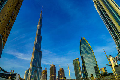 Low angle view of skyscrapers against sky