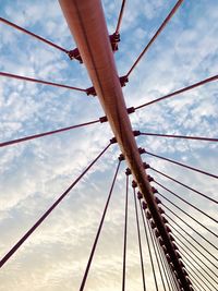 Low angle view of sailboat against sky