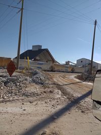 Panoramic view of buildings against clear sky