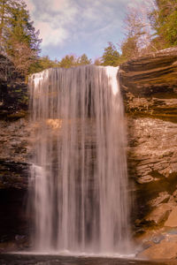 Scenic view of waterfall