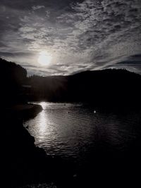 Scenic view of sunset over river