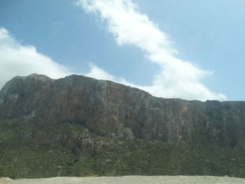 Landscape with mountain range in background