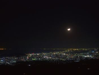 Illuminated moon at night
