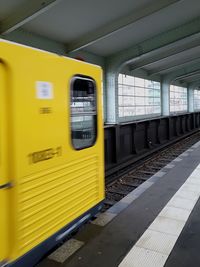 Train at railroad station platform