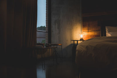 Chairs and table by window at home