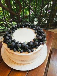 Close-up of cake on table