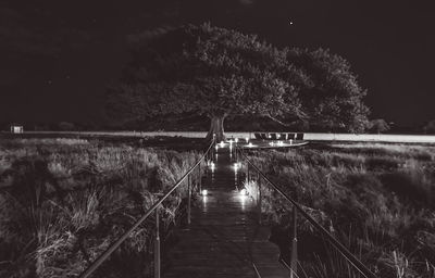 Scenic view of sea against sky at night