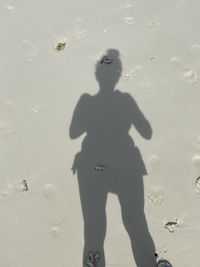 Shadow of man on beach