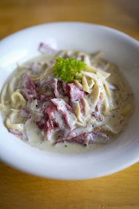 Close-up of meal served in plate