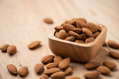 Close-up of cookies in bowl on table