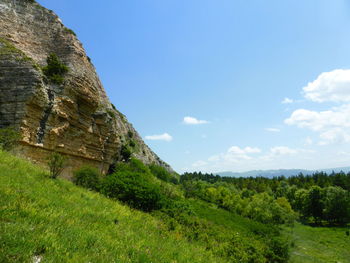 Scenic view of land against sky