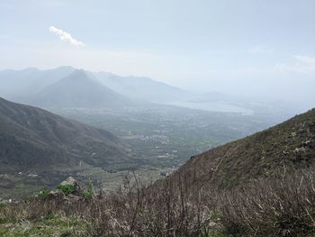 Scenic view of mountains against sky