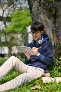 Young man using mobile phone