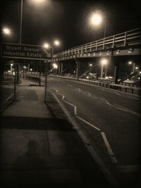 Road in city at night