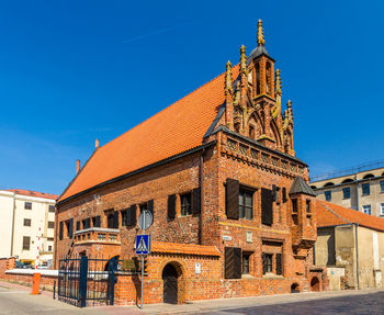 Exterior of building against blue sky