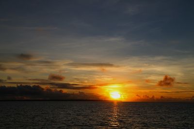 Scenic view of sea at sunset