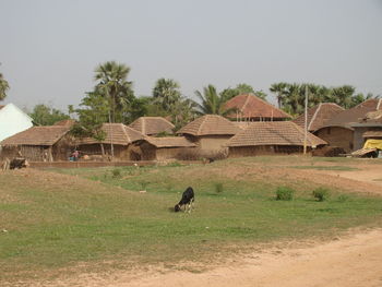 View of a building in a field