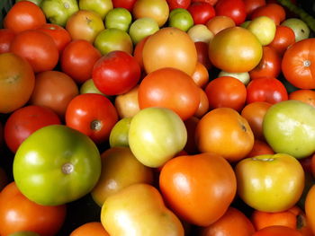 High angle view of oranges in market