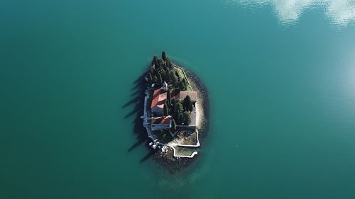 High angle view of island during sunny day