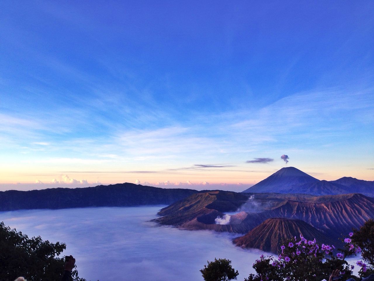 mountain, scenics, sky, tranquil scene, beauty in nature, tranquility, sunset, blue, nature, travel destinations, famous place, mountain range, tourism, tree, built structure, building exterior, architecture, idyllic, travel, water