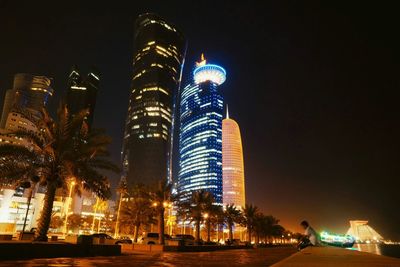 Illuminated city at night