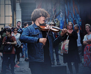 Group of people playing music concert