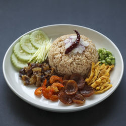 Close-up of food served in plate