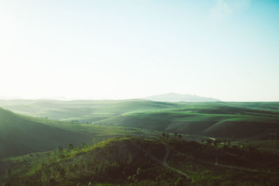 Scenic view of landscape against clear sky