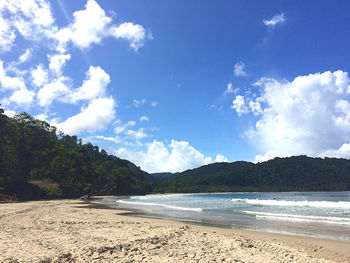 Scenic view of beach against sky