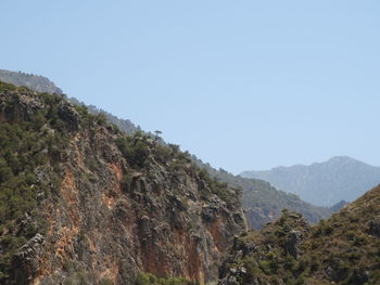 Scenic view of mountains against clear sky