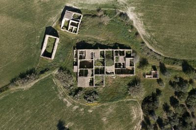 Houses on field