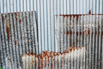 Full frame shot of rusty metallic wall