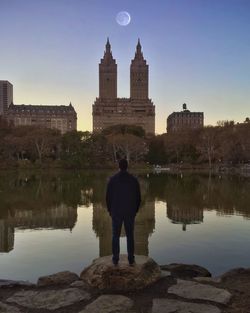 Reflection of buildings in water