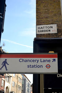 Low angle view of sign board