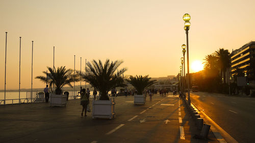 View of road at sunset