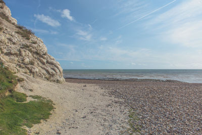 Scenic view of beach against sky