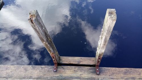 High angle view of jetty over water