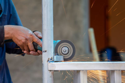 Man working on wood