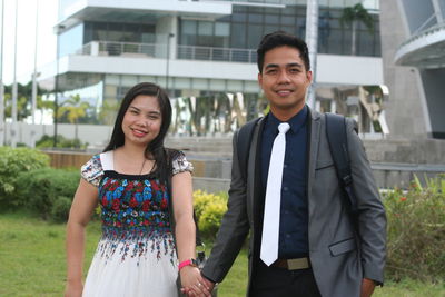 Portrait of a smiling young couple