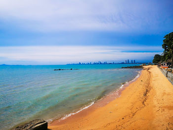 Scenic view of beach against sky