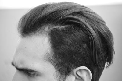 Cropped image of man with hairstyle