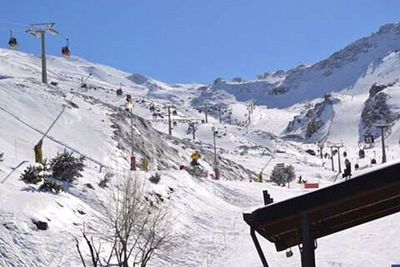 Scenic view of snow covered mountains