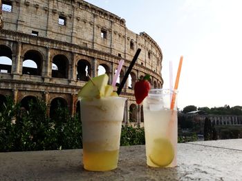 View of drink against built structure