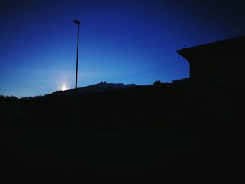 Silhouette of building against clear sky