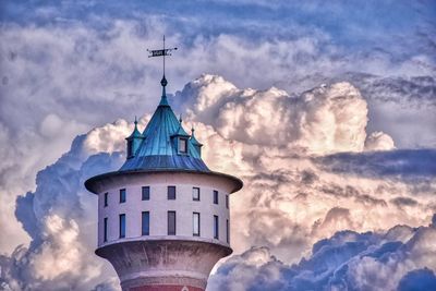 Low angle view of lighthouse against sky