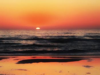 Scenic view of dramatic sky over sea