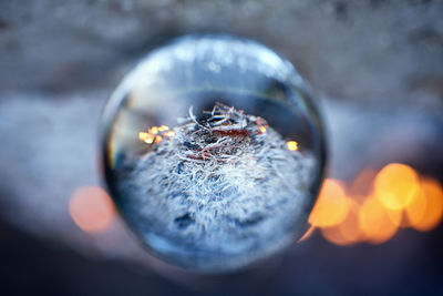 Close-up of crystal ball