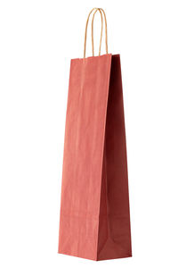 Close-up of red paper hanging on white background