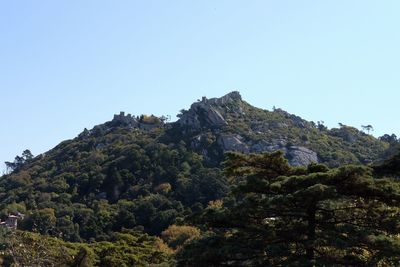 Scenic view of mountains against clear sky