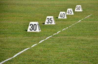 Numbers by marking on playing field